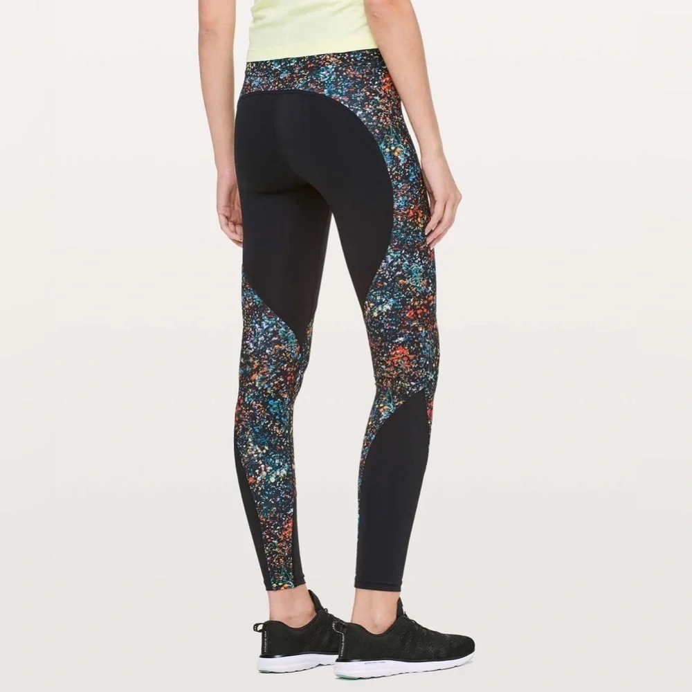 LULULEMON Wake and Train High Rise Flowerescent Leggings Tights 6